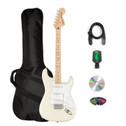 Fender Squier Affinity Stratocaster, Maple - Olympic White w/ Gig Bag
