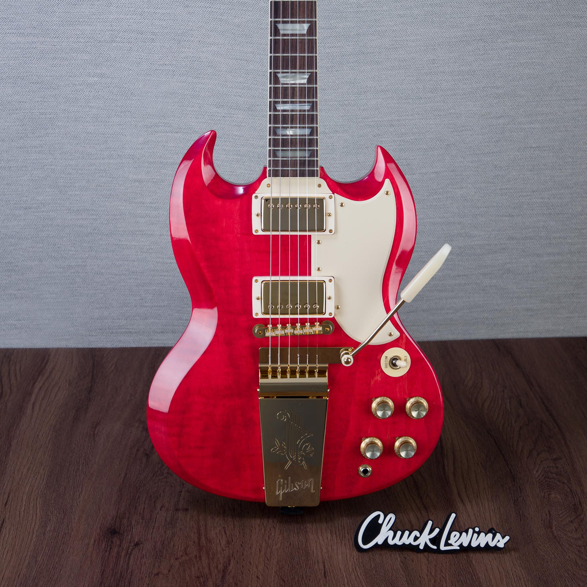Gibson Custom Shop 1964 SG Standard Reissue Maestro Vibrola Electric Guitar, Gold Hardware - Watermelon King - CHUCKSCLUSIVE - #601384