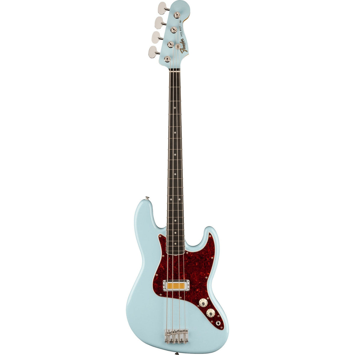 Fender Gold Foil Jazz Bass Guitar - Ebony Fingerboard, Sonic Blue