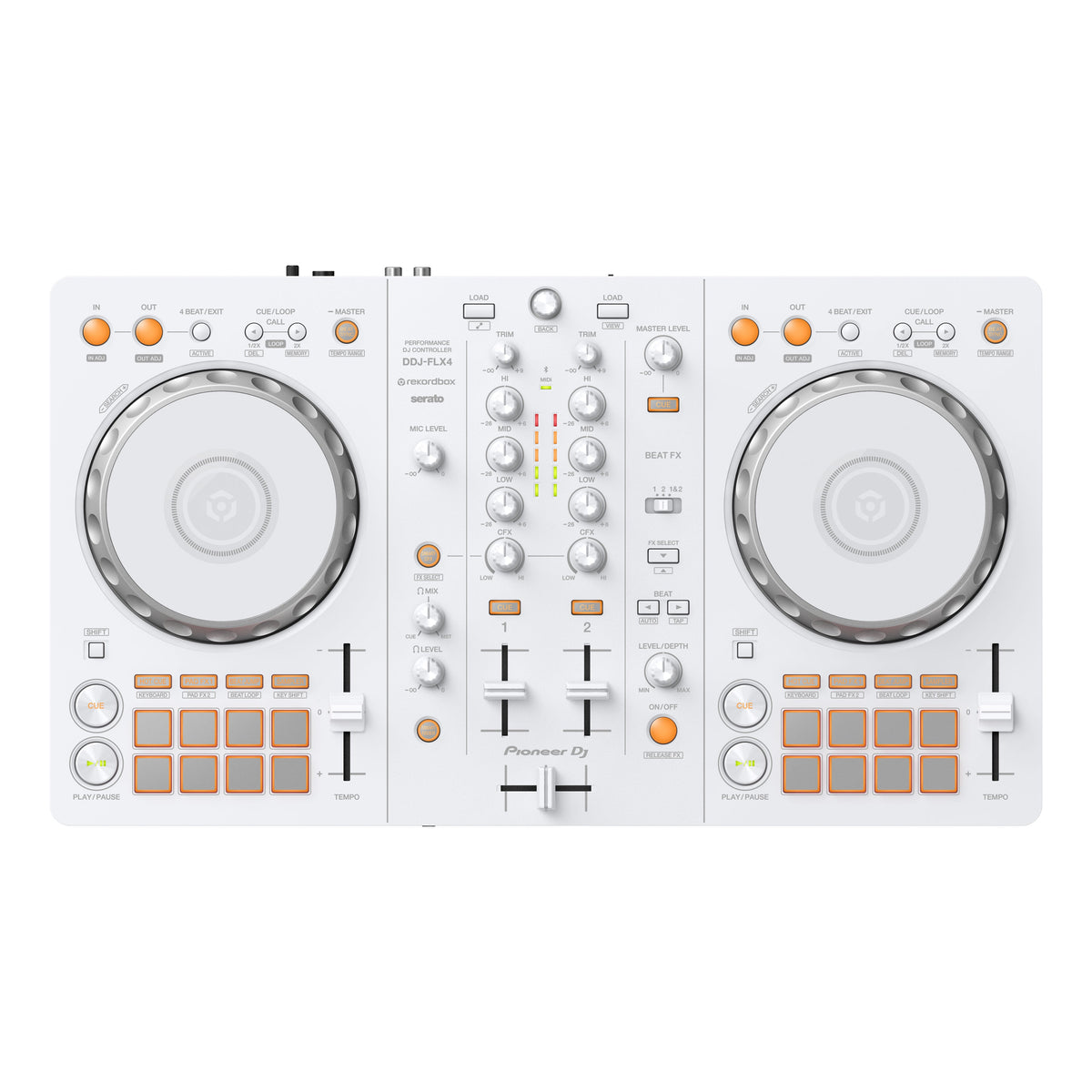 Pioneer DDJ-FLX4W 2-Channel Rekordbox and Serato DJ Controller - White