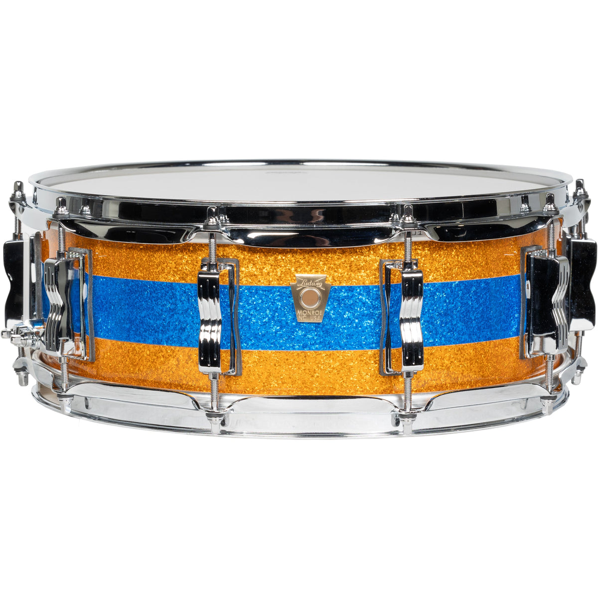 Ludwig Classic Maple Limited Edition 5x14 Snare Drum - Gold Blue Gold Sparkle