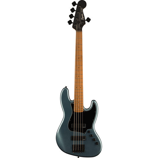 Squier Contemporary Active Jazz Bass HH V Roasted Maple Fingerboard, Black Pickguard - Gunmetal Metallic