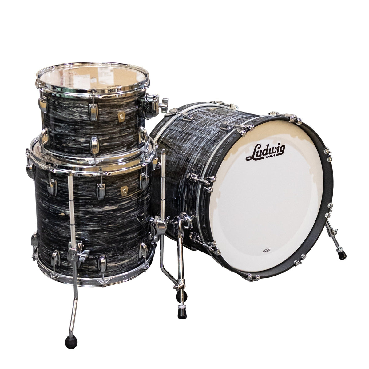 Ludwig Classic Maple 3-Piece Downbeat Shell Kit - Vintage Black Oyster