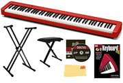 Casio CDP-S160 88-Key Compact Digital Piano - Red w/ Adjustable Stand
