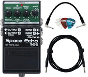 Boss RE-2 Space Echo Delay and Reverb Effects w/ Instrument Cables