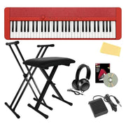 Casio CT-S1 Casiotone 61-Key Keyboard - Red w/ Adjustable Stand
