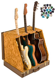 Fender Classic 3-Guitar Case Stand - Brown w/ Picks