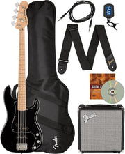 Fender Squier Affinity Precision Bass PJ - Black w/ Rumble 15 Amplifier