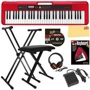 Casio CT-S200 Casiotone 61-Key Keyboard - Red w/ Adjustable Stand