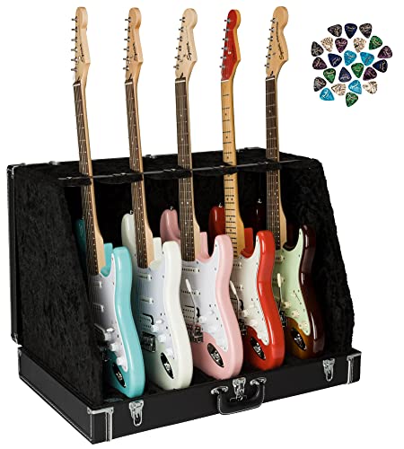 Fender Classic 5-Guitar Case Stand - Black w/ Picks