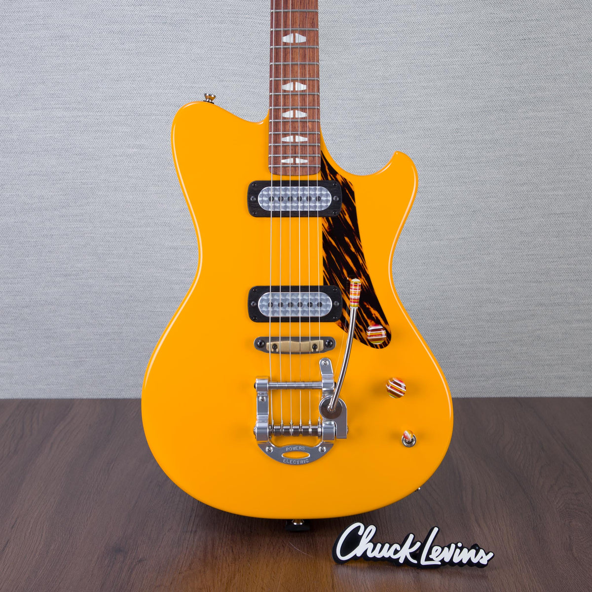 Powers Electric A-Type Electric Guitar - Signal Yellow - #B058