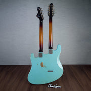 Castedosa Double Neck 6/12 String Baritone Electric Guitar - Daphne Blue - #213