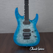 ESP M-II CTM FR Electric Guitar - Liquid Metal Silver/Blue Burst - #E3920242