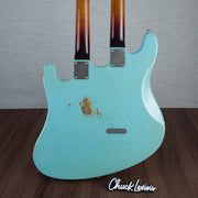 Castedosa Double Neck 6/12 String Baritone Electric Guitar - Daphne Blue - #213