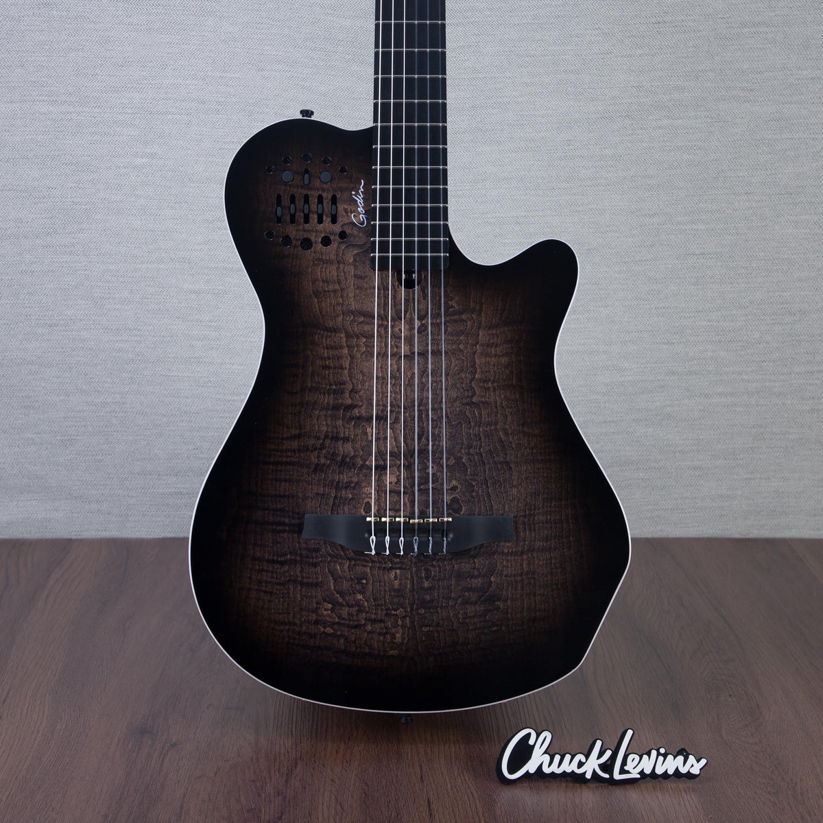 Godin MultiAc Grand Concert SA Nylon String Acoustic-Electric Guitar - Trans Black - CHUCKSCLUSIVE - #25313352