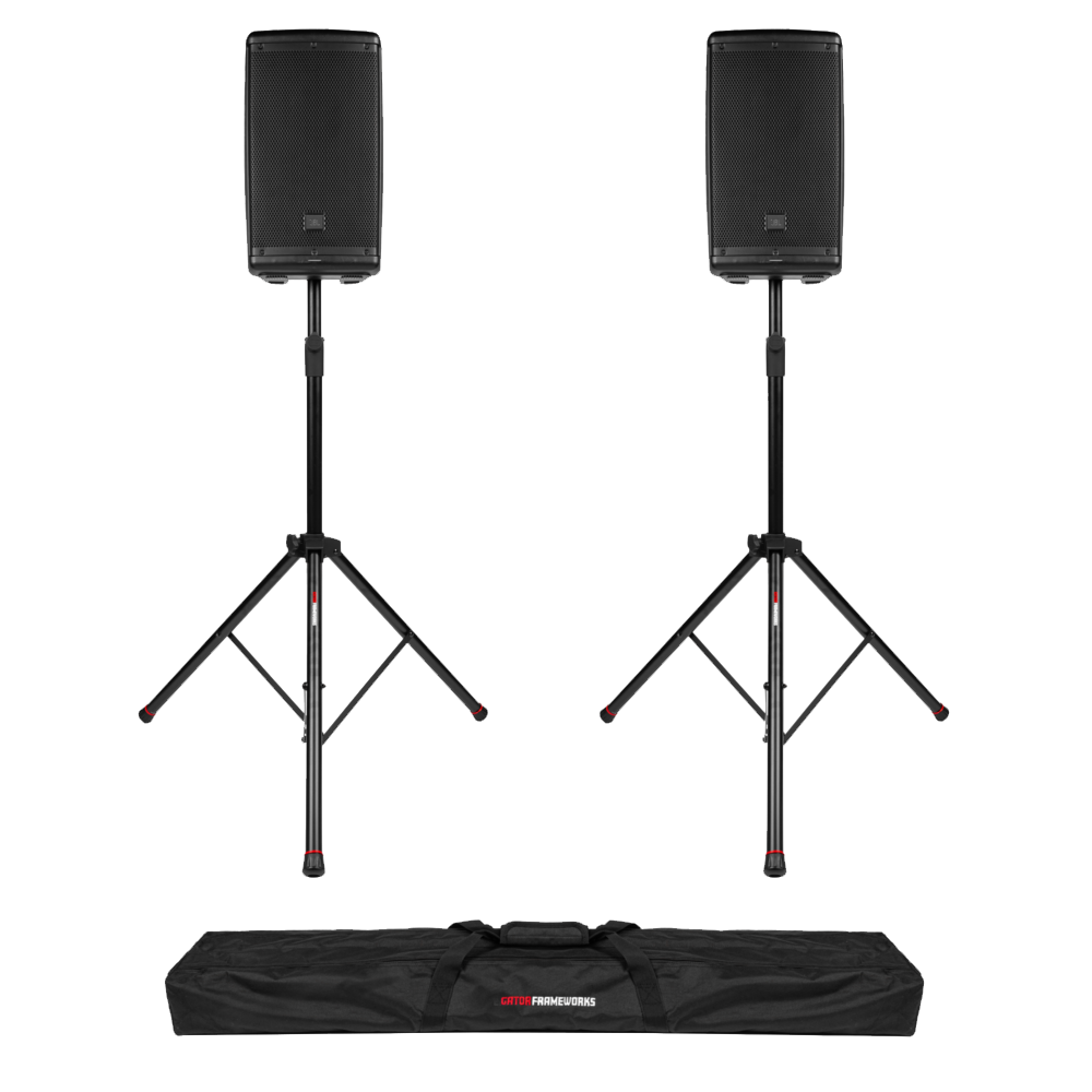 Gator Frameworks GFW-SPK-3000SET Lift-Assisted Speaker Stand with Carry Bag - New