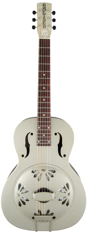 Gretsch G9201 Honey Dipper Round-Neck Brass Body Resonator Guitar - Weathered Pump House Roof w/ Strap