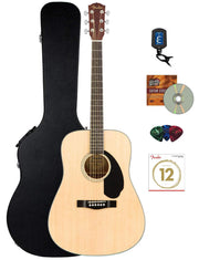 Fender CD-60S Solid Top Dreadnought Acoustic Guitar - Natural w/ Hard Case