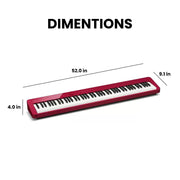 Casio PX-S1100 Privia Slim Digital Piano - Red w/ Adjustable Stand