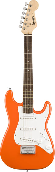 Fender Squier 3/4-Size Kids Mini Strat Electric Guitar - Competition Orange w/ Amplifier