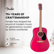 Fender FA Series Dreadnought Acoustic Guitar - Crimson Red w/ Hard Case