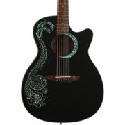 Luna Fauna Dragon Acoustic-Electric Guitar - Classic Black