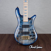 Spector Euro 4 LT Poplar Burl Over Ash Electric Bass Guitar - Faded Light Blue Gloss - CHUCKSCLUSIVE - #]C121NB23305