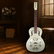 Gretsch G9201 Honey Dipper Round-Neck Brass Body Resonator Guitar - Weathered Pump House Roof w/ Strap