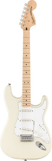 Fender Squier Affinity Stratocaster, Maple - Olympic White w/ Gig Bag