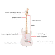 Fender Squier Sonic Stratocaster HT - Arctic White w/ Frontman 10G Amplifier