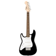 Fender Squier 3/4-Size Kids Mini Strat Electric Guitar, Left Handed - Black w/ Amplifier