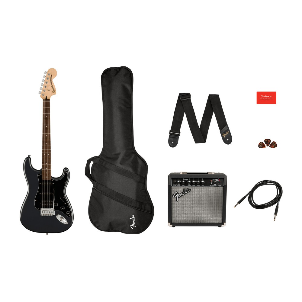 Squier Affinity Series Stratocaster HSS Pack - Charcoal Frost Metallic, Laurel Fingerboard - New