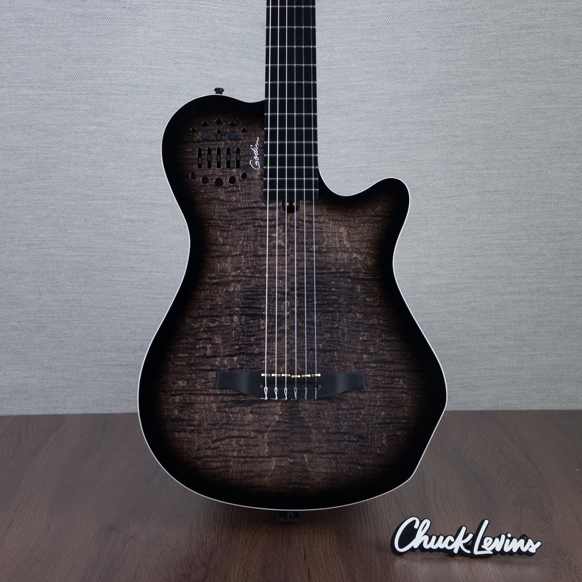 Godin MultiAc Grand Concert SA Nylon String Acoustic-Electric Guitar - Trans Black - CHUCKSCLUSIVE - #25311335