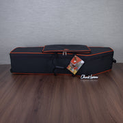 Marcus Bonna Baritone Saxophone Low A Case with Wheels - Black with Orange Trim and Badge