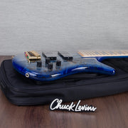 Spector Euro 5 LT Poplar Burl Over Ash 5-String Electric Bass Guitar - Faded Light Blue Gloss - CHUCKSCLUSIVE - #]C121NB23304