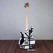 EVH Custom Shop Special Edition Wolfgang Stripes Electric Guitar - White/Black Stripes - #WG17574A