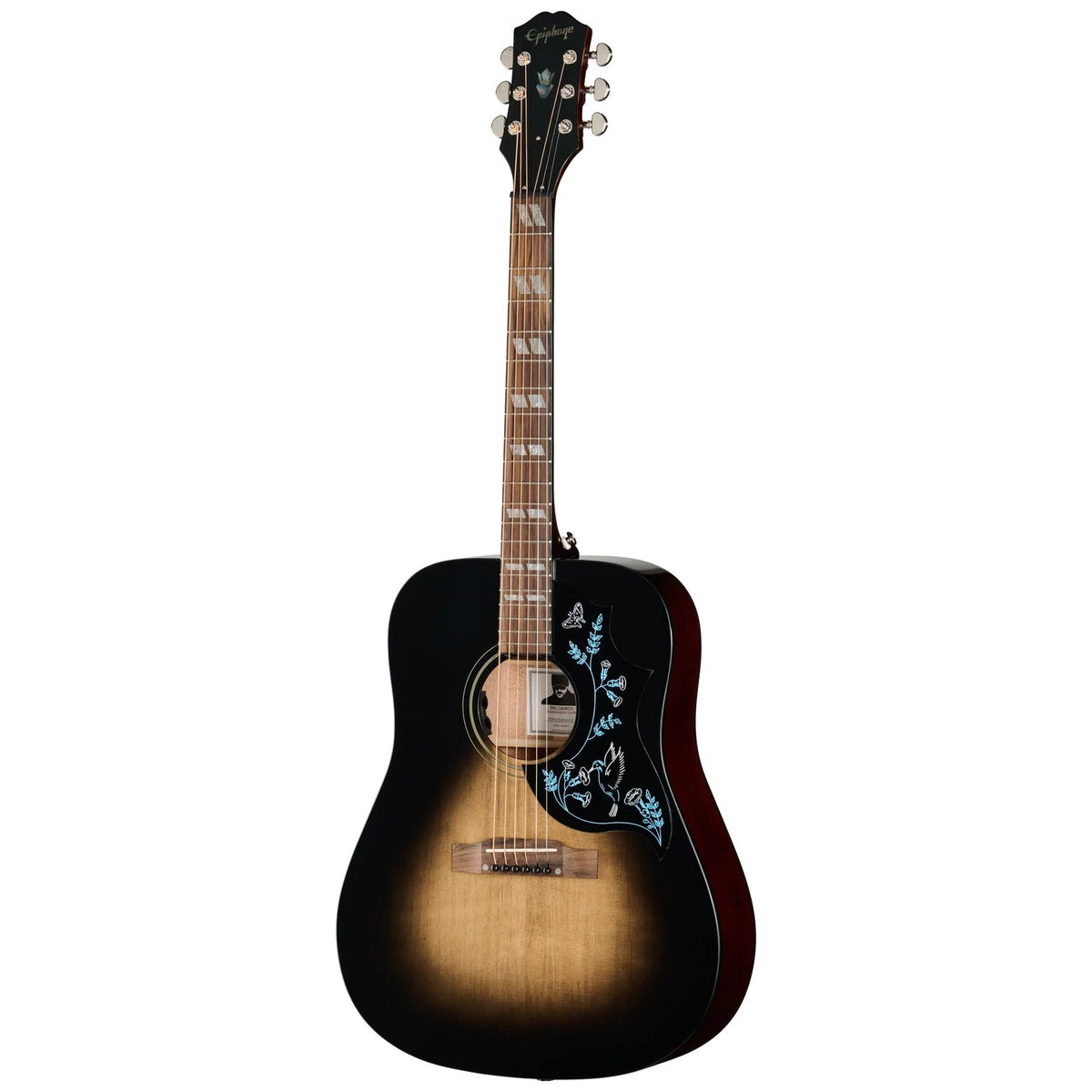 Epiphone Eric Church Hummingbird Dark Signature Acoustic Electric Guitar - Cobra Burst