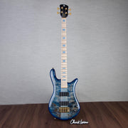 Spector Euro 4 LT Poplar Burl Over Ash Electric Bass Guitar - Faded Light Blue Gloss - CHUCKSCLUSIVE - #]C121NB23284