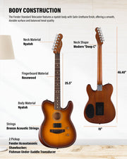 Fender Acoustasonic Standard Telecaster - Honey Burst w/ Cleaning Kit