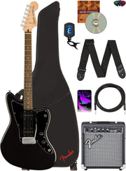 Fender Squier Affinity Jazzmaster - Metallic Black w/ Frontman 10G Amplifier