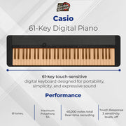 Casio CT-S1 Casiotone 61-Key Keyboard - Black w/ Adjustable Stand