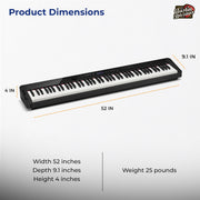 Casio PX-S3100 Privia Slim Digital Piano - Black w/ SP-34 Three-Pedal System