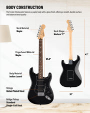 Fender Standard Stratocaster HSS - Black w/ Guitar Cleaning Kit