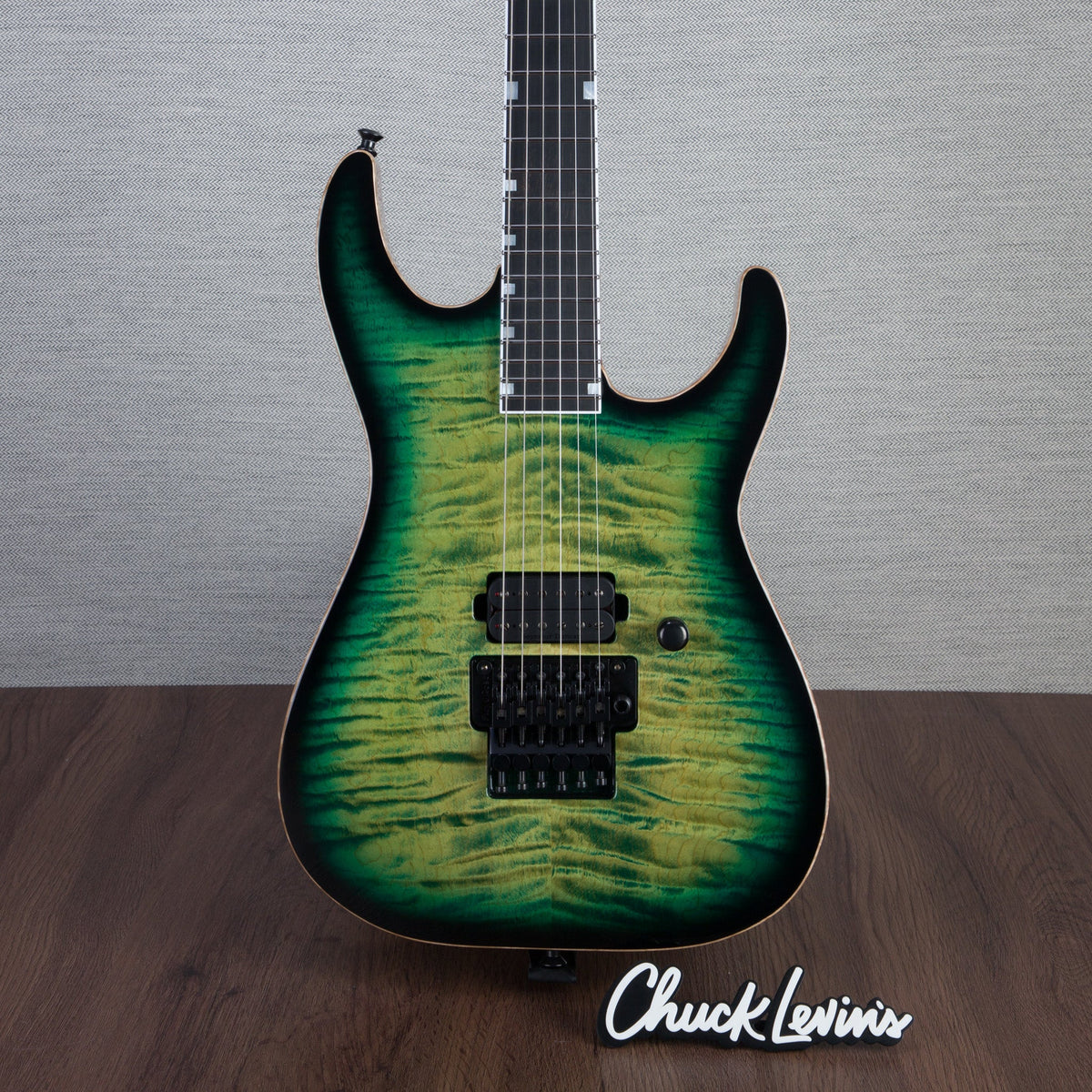 ESP USA M-I FR-DLX Flamed Maple Electric Guitar - Dark Lime Sunburst - #US23319