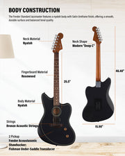 Fender Acoustasonic Standard Jazzmaster - Black w/ Cleaning Kit
