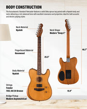 Fender Acoustasonic Standard Telecaster - Aged Natural w/ Cleaning Kit