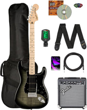 Fender Squier Affinity Stratocaster FMT HSS - Black Burst w/ Frontman 10G Amplifier