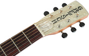Gretsch G9201 Honey Dipper Round-Neck Brass Body Resonator Guitar - Weathered Pump House Roof w/ Strap
