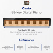 Casio PX-S3100 Privia Slim Digital Piano - Black w/ Adjustable Stand