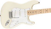 Fender Squier Affinity Stratocaster, Maple - Olympic White w/ Gig Bag